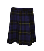 Tartan Skirt - 22" Length - (Blue/Yellow Check) - De Lisle College
